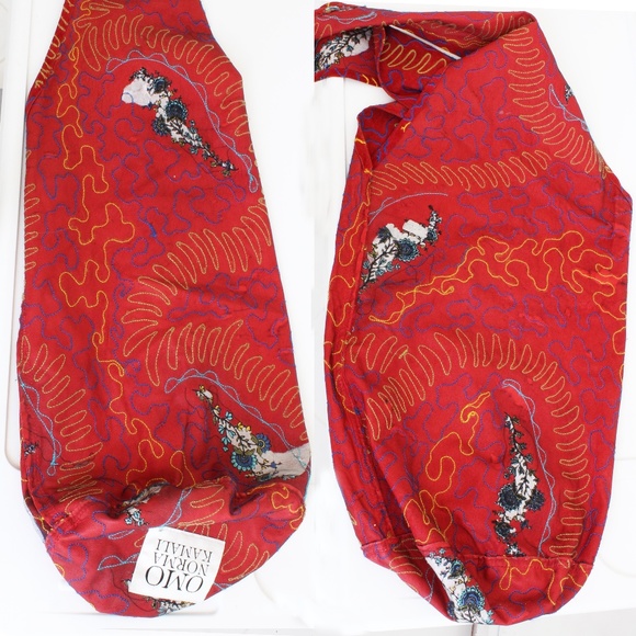 OMO Norma Kamali Bag Giant Feedbag Crossbody Extra Large Suede Embroidery Rare - Picture 13 of 15